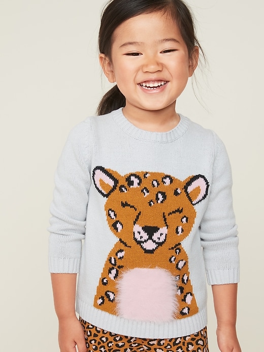 View large product image 1 of 1. Graphic Crew-Neck Sweater for Toddler Girls