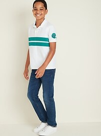 View large product image 3 of 3. Built-In Flex Chest-Stripe Pique Polo For Boys