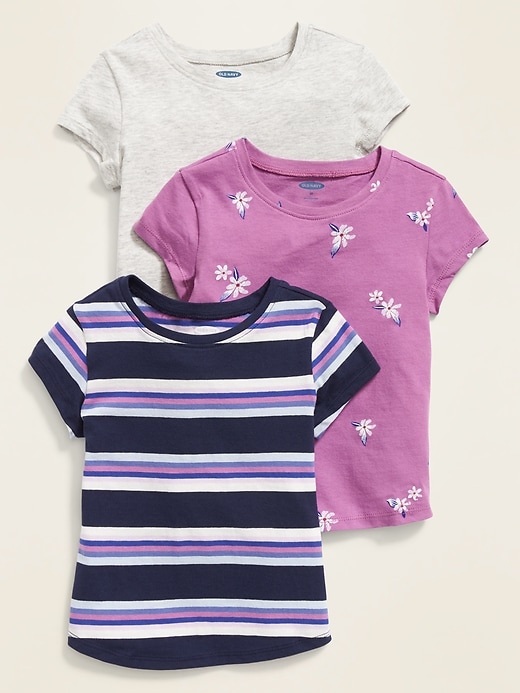 View large product image 1 of 1. Crew-Neck Tee 3-Pack for Toddler Girls
