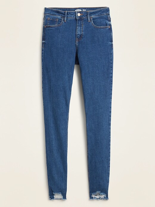 Image number 5 showing, Mid-Rise Rockstar Super Skinny Distressed Raw-Edge Jeans for Women