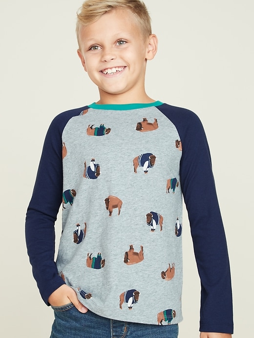 View large product image 1 of 1. Printed Softest Raglan-Sleeve Tee For Boys