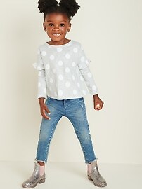View large product image 3 of 4. Printed Jersey Ruffle-Sleeve Top for Toddler Girls