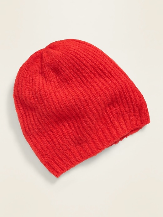 View large product image 2 of 2. Soft-Brushed Shaker-Stitch Beanie for Women