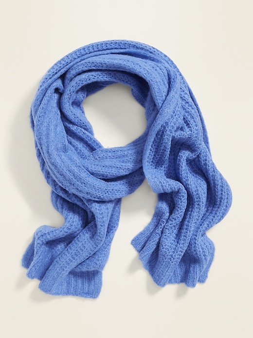 View large product image 2 of 2. Soft-Brushed Shaker-Stitch Scarf for Women