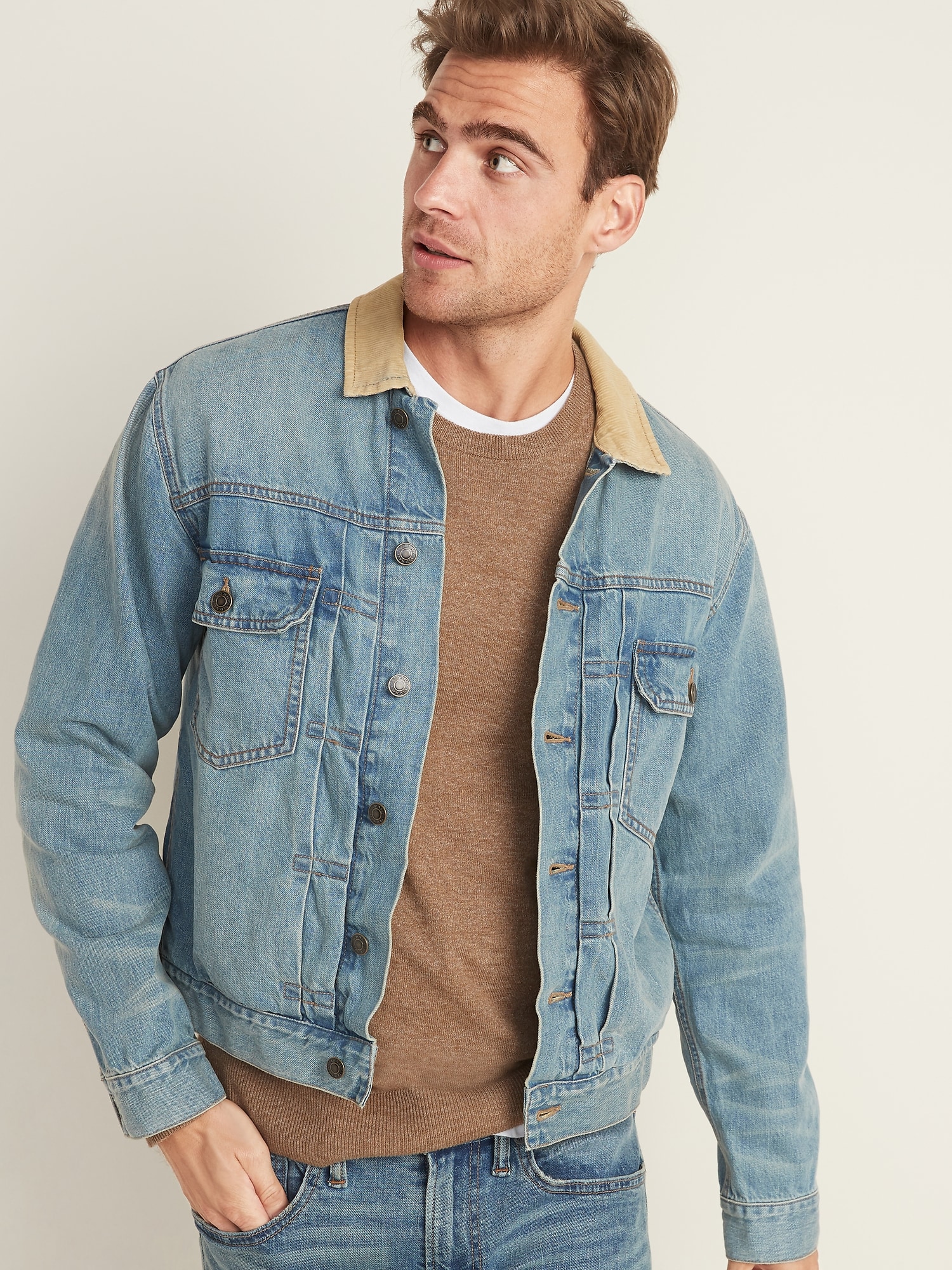 Jean jacket sale without collar