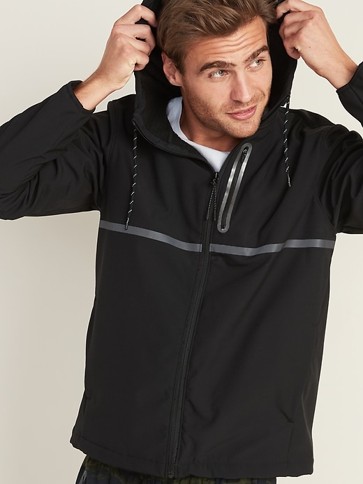 Image number 1 showing, Go-H20 Water-Repellent Hooded Soft-Shell Jacket