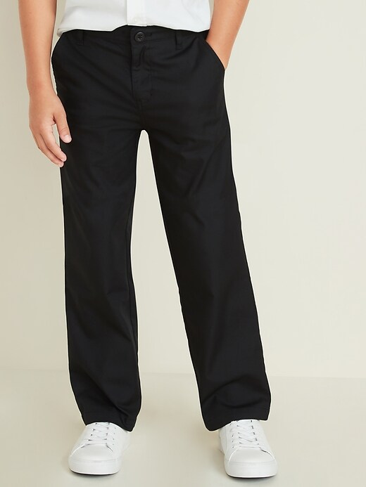 View large product image 1 of 1. Uniform Dry-Quick Built-In Flex Straight Khakis For Boys
