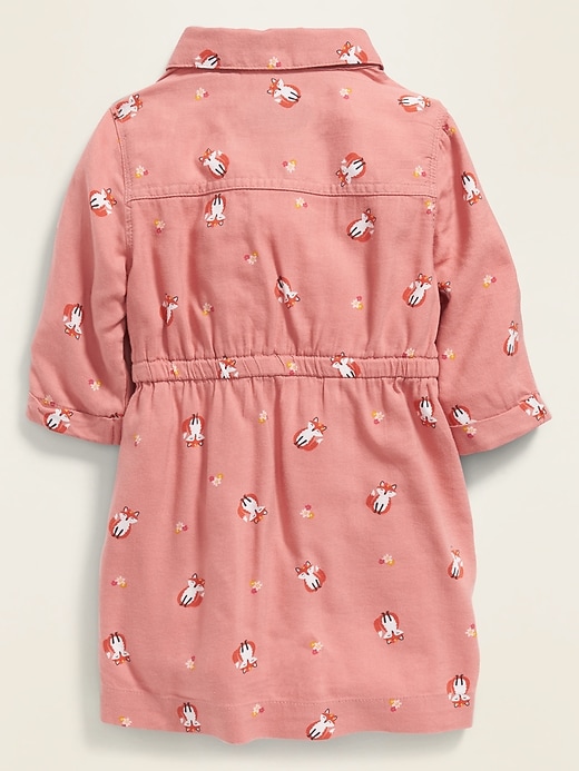 View large product image 2 of 4. Printed Cinched-Waist Shirt Dress for Toddler Girls