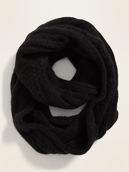 View large product image 2 of 2. Soft-Brushed Cable-Knit Infinity Scarf for Women