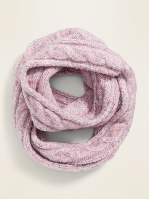 View large product image 2 of 2. Soft-Brushed Cable-Knit Infinity Scarf for Women