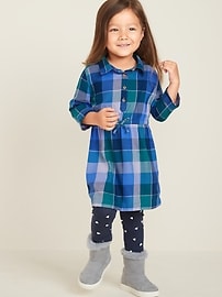 View large product image 4 of 4. Plaid Twill Shirt Dress for Toddler Girls