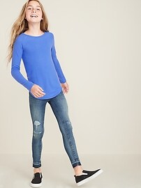 View large product image 3 of 3. Plush-Knit Raglan-Sleeve Tee for Girls