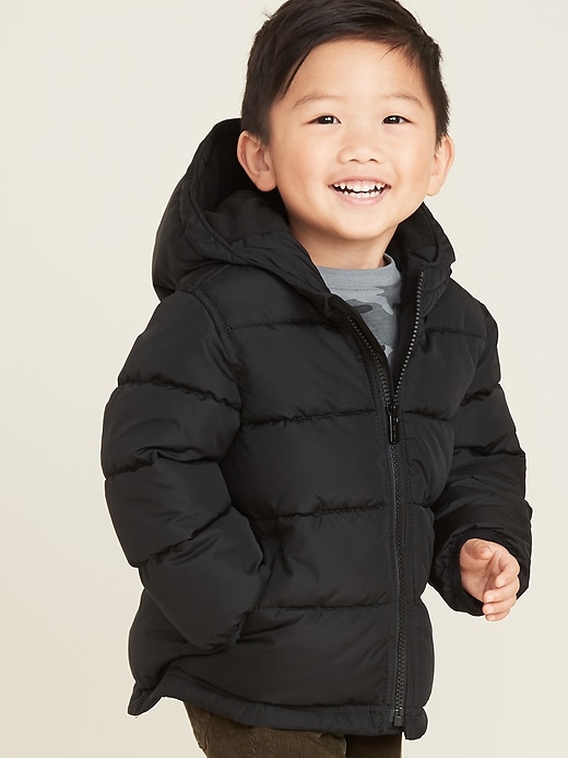 Frost-Free Hooded Puffer Jacket for Toddler Boys