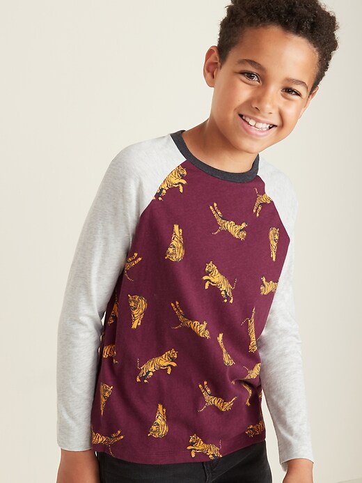 View large product image 1 of 2. Printed Softest Raglan-Sleeve Tee For Boys