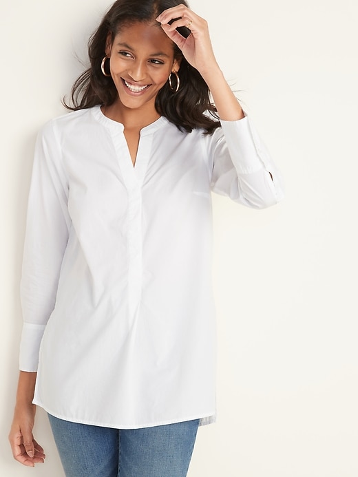 Image number 1 showing, Pullover Poplin Tunic for Women