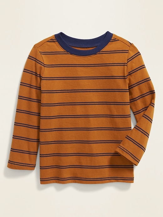 View large product image 1 of 1. Striped Long-Sleeve Tee for Toddler Boys