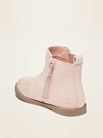 View large product image 3 of 4. Faux-Suede Butterfly-Cut-Out Chelsea Boots for Toddler Girls