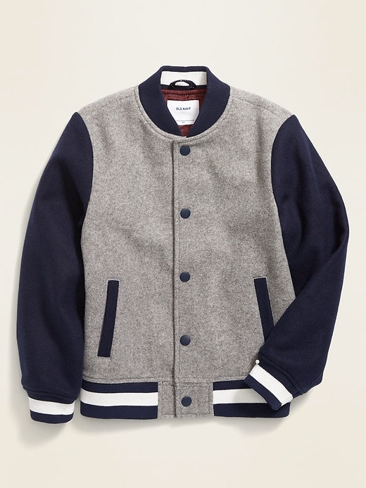 View large product image 1 of 2. Soft-Brushed Color-Blocked Bomber Jacket For Boys