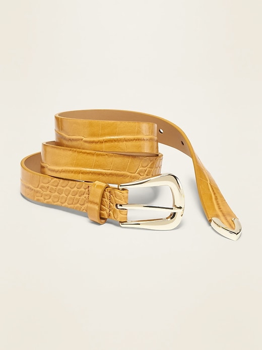 View large product image 1 of 1. Faux-Leather D-Ring Belt for Women
