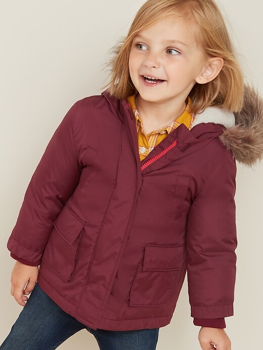 View large product image 1 of 4. Hooded Faux-Fur Trim Snow Jacket for Toddler Girls