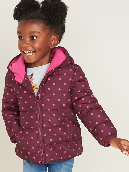 View large product image 1 of 4. Hooded Frost-Free Puffer Jacket for Toddler Girls