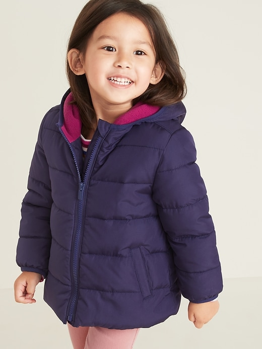 View large product image 1 of 1. Frost-Free Hooded Puffer Jacket for Toddler Girls