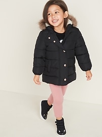 View large product image 3 of 4. Frost-Free Long Puffer Jacket for Toddler Girls