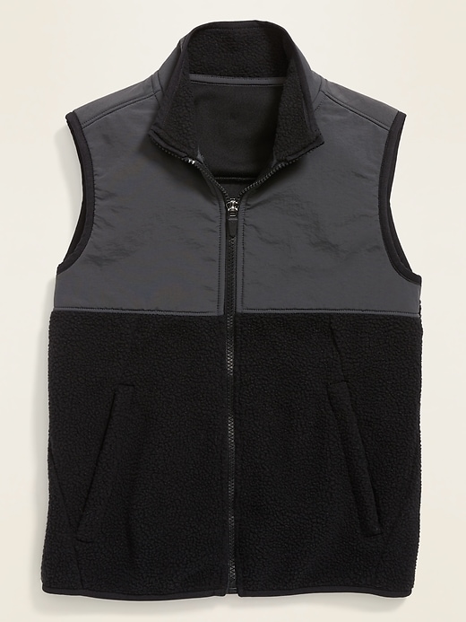 View large product image 1 of 1. Color-Blocked Nylon/Sherpa Vest For Boys