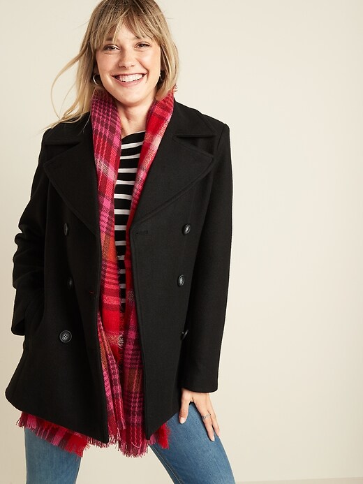 Old navy wool pea coat best sale