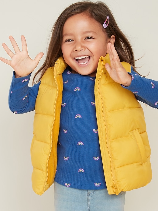 View large product image 1 of 1. Frost-Free Quilted Puffer Vest for Toddler Girls