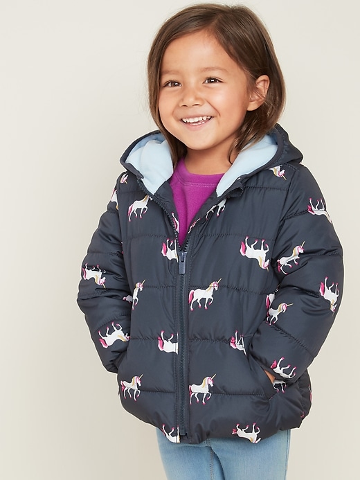 View large product image 1 of 1. Hooded Frost-Free Puffer Jacket for Toddler Girls
