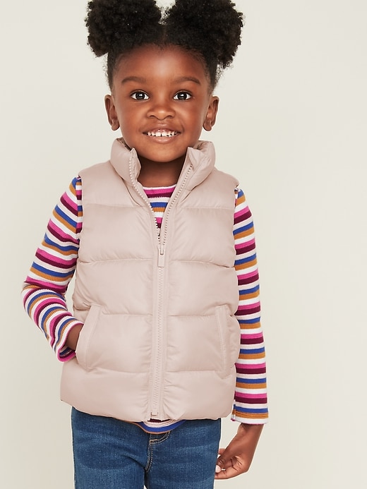 View large product image 1 of 4. Frost-Free Quilted Puffer Vest for Toddler Girls