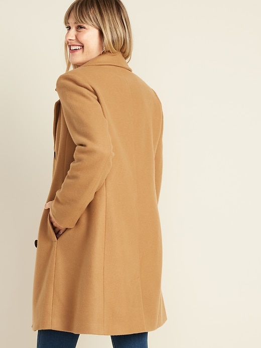 Image number 2 showing, Long Soft-Brushed Peacoat for Women