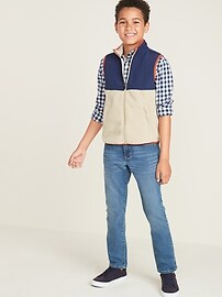 View large product image 3 of 3. Color-Blocked Nylon/Sherpa Vest For Boys