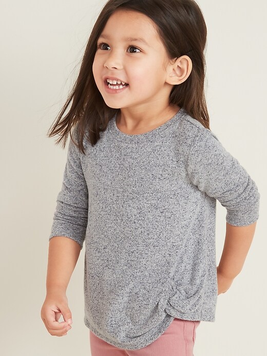 View large product image 1 of 1. Plush-Knit Twist-Front Top for Toddler Girls