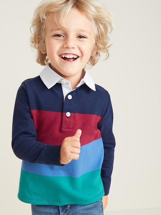 View large product image 1 of 1. Bold-Stripe Rugby for Toddler Boys