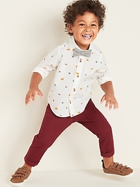 View large product image 3 of 5. Printed Built-In Flex Shirt & Bow-Tie Set for Toddler Boys