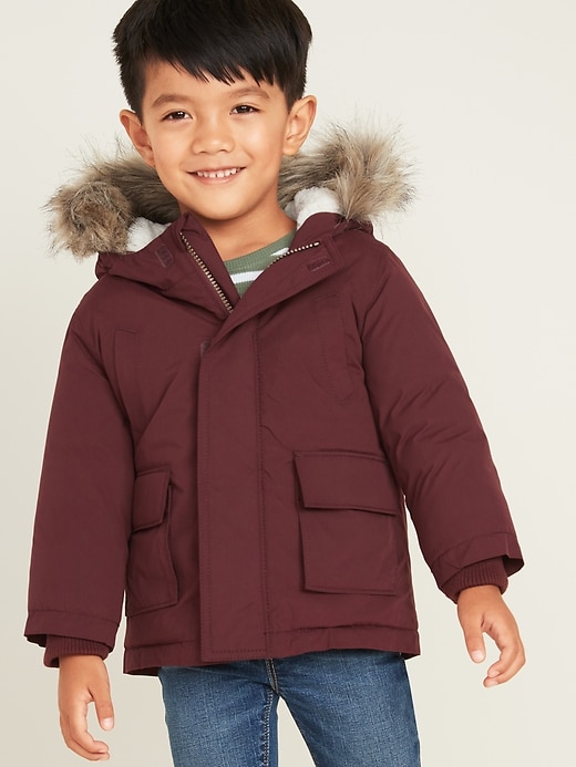 View large product image 1 of 1. Hooded Faux-Fur Trim Parka for Toddler Boys