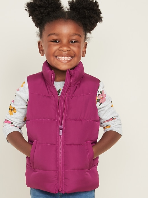 Girls pink shop puffer vest