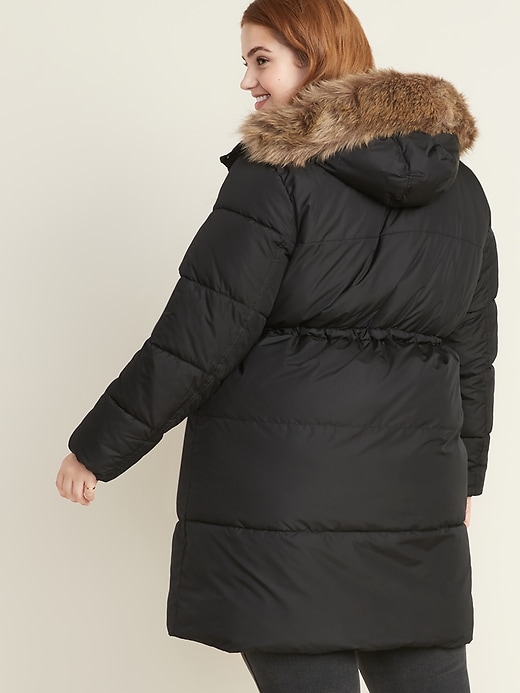 Frost-Free Hooded Plus-Size Long-Line Puffer Jacket Old Navy