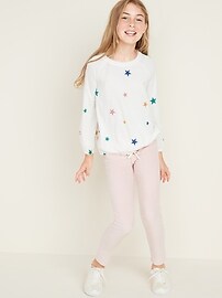 View large product image 3 of 3. Star-Print Cinched-Hem Raglan Top for Girls
