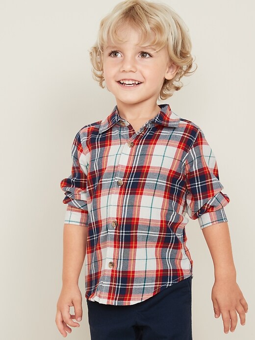 View large product image 1 of 3. Plaid Twill Shirt for Toddler Boys