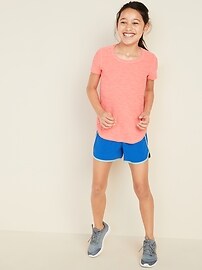 View large product image 3 of 3. Go-Dry Cool Dolphin-Hem Run Shorts For Girls