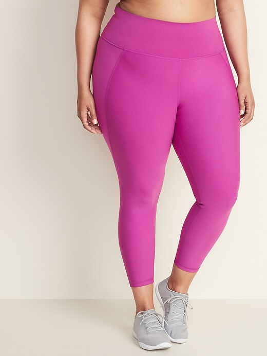 View large product image 1 of 1. High-Waisted Elevate Built-In Sculpt Plus-Size 7/8-Length Leggings