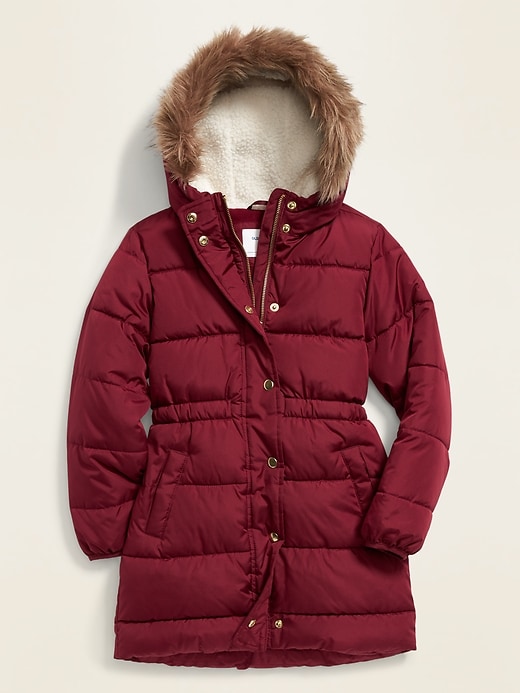 View large product image 1 of 1. Hooded Frost-Free Long-Line Jacket for Girls