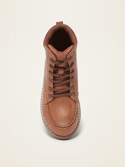 View large product image 2 of 3. Faux-Leather Moccasin Boots for Boys