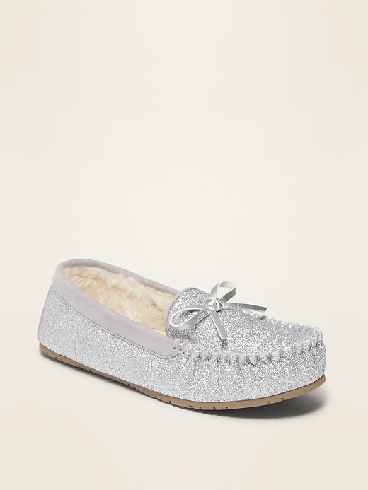 View large product image 1 of 1. Glitter Moccasins for Girls