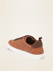 View large product image 3 of 3. Faux-Leather Brogue Sneakers