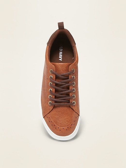 View large product image 2 of 3. Faux-Leather Brogue Sneakers