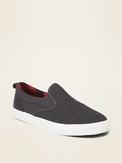 Soft-Brushed Felt Slip-Ons for Boys